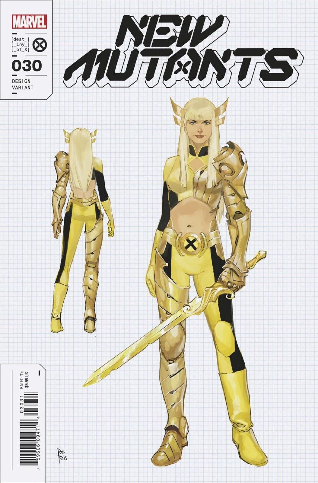 🔥✖️ NEW MUTANTS #30 ROD REIS 1:10 Deisgn Ratio Variant 40TH Anniversary MAGIK