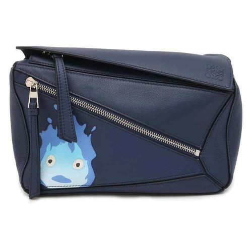 LOEWE Puzzle Bag Ghibli Collaboration Calcifer Leather Navy B510P35X15