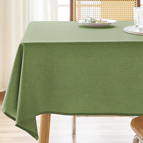 Textured Tablecloth Rectangle 60X120 Water Resistant Spill-Proof Wipeable Table - Picture 20 of 29