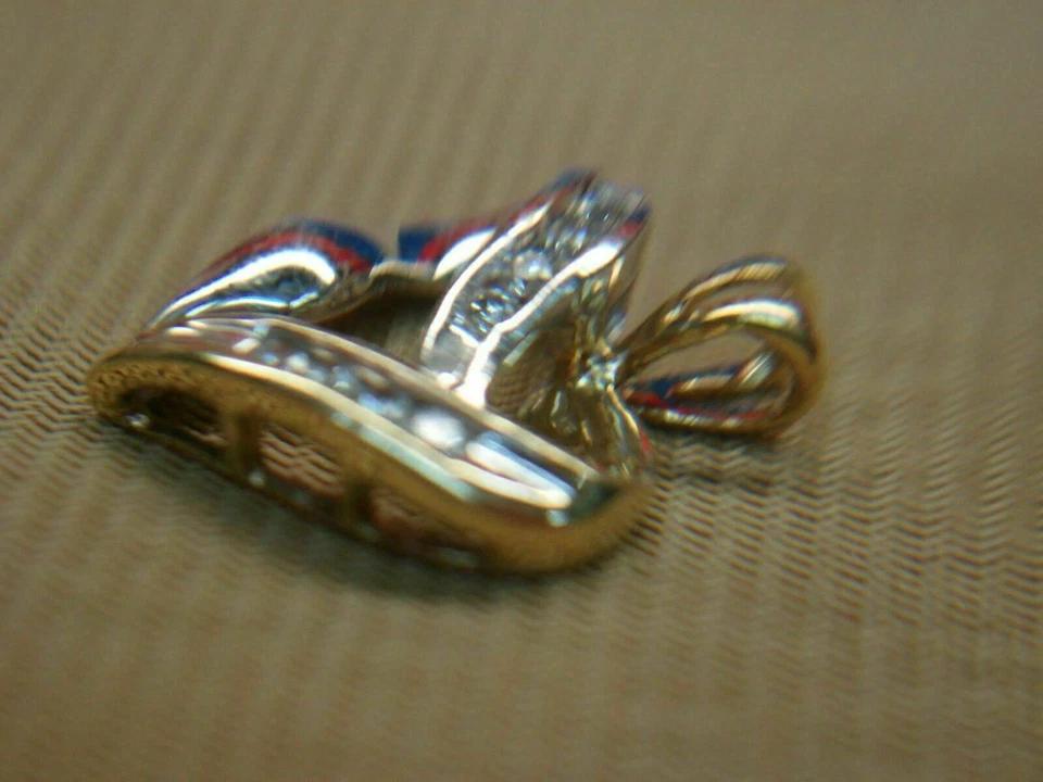 KAY JEWELERS SMALL SIZE 10K YELLOW/WHITE GOLD DIAMOND HEART PENDANT - CUTE - Image 4 of 4