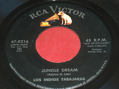 45 RPM Los Indios Tabajaras Maria Elena Jungle Dream RCA Victor Record 8216 EX