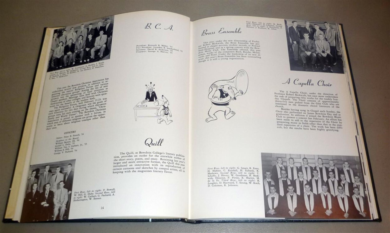 Bowdoin College, Brunswick, Maine 1954 Bugle Yearbook eBay