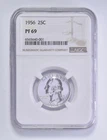 1956 PF69 Washington Quarter NGC Brown Lbl