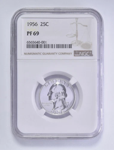 1956 PF69 Washington Quarter NGC Brown Lbl