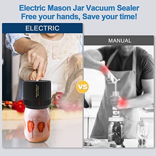 Kit sellador al vacío de frasco eléctrico LOVE MOMENT para boca ancha y salida regular - Imagen 6 de 6