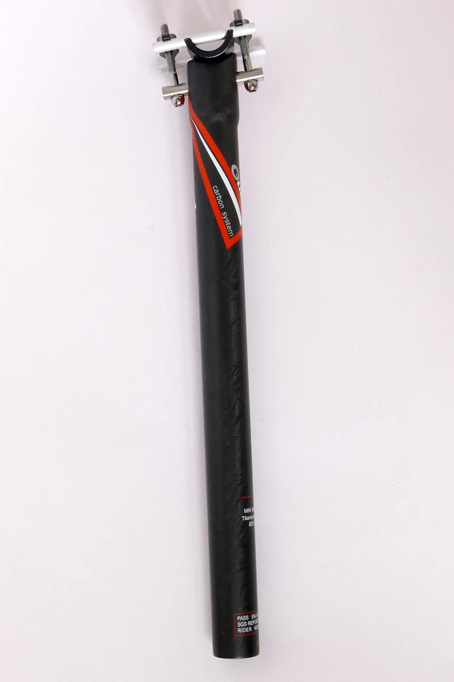 Tija de sillín de carbono mate 130 g, 27,2 x 350 mm Climax SP02A UD Ti Hardware carretera MTB negra Foto 4 de 4