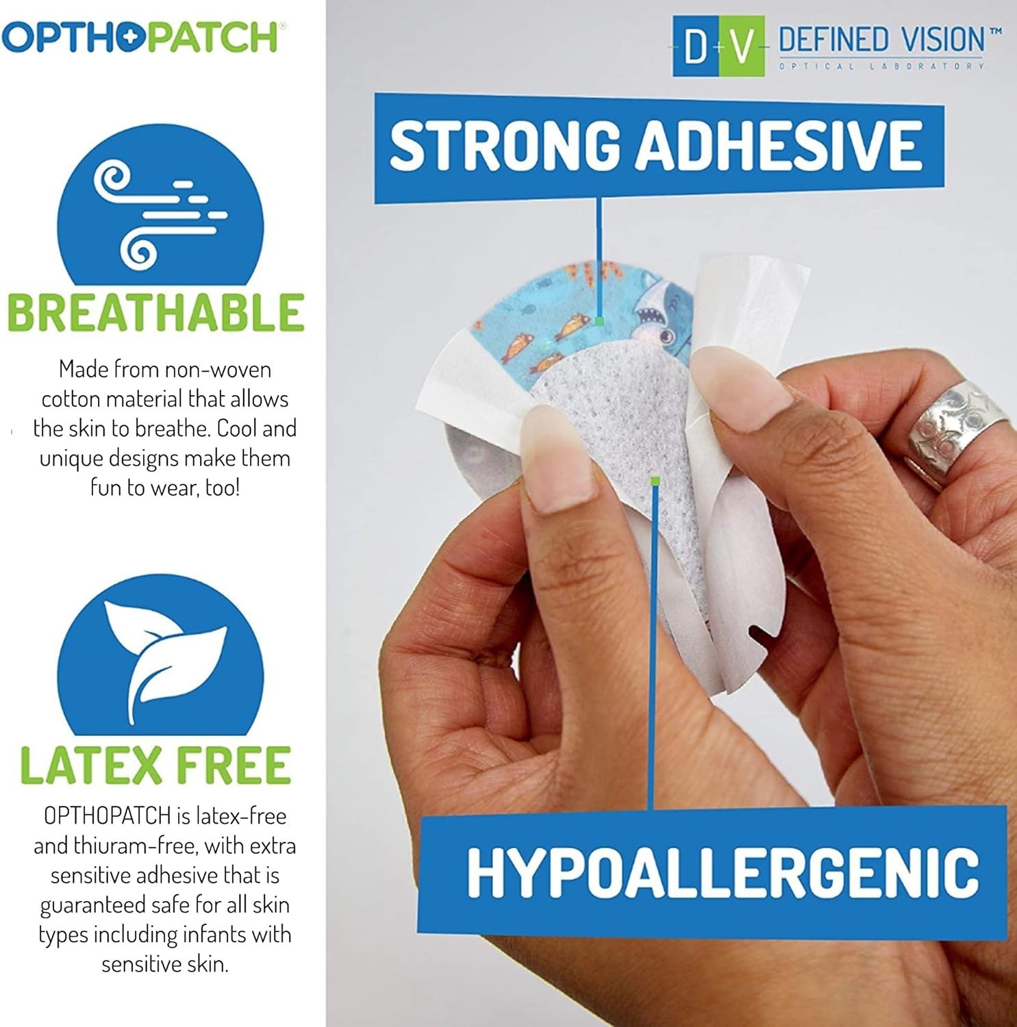 Comfortable Eye Patches - Boys' Design - 100 Count