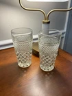 Vintage Anchoring Hocking Wexford Tumblers Diamond Pattern Clear Glass Set Of 2