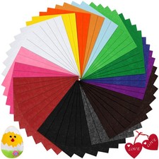 Thin Felt Fabric Sheets Assorted Colors Soft Felt Sheets for Crafts DIY Patch...