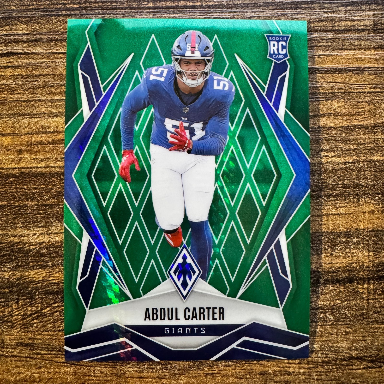 2025 Panini Phoenix Abdul Carter #177 Green Hyper Prizm #038/149 NY Giants RC