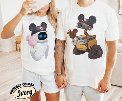 Comfort Colors  Disney Pixar Wall-E And Eve Couple Shirts, Disney Couples Shirts