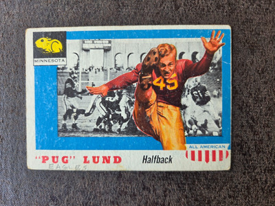 1955 Topps All-American Football ROOKIE Pug Lund #79 - Minnesota Gophers
