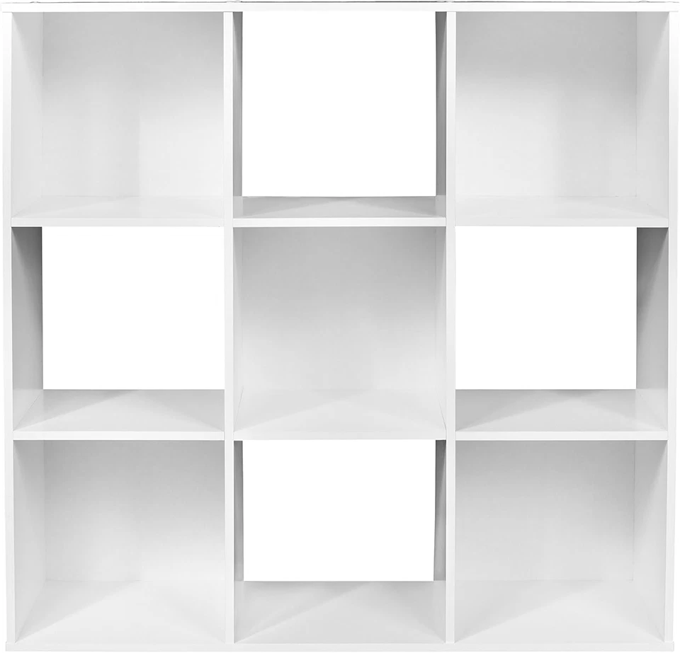 9 Cubos Madera Laminada Reversible Apilable Abierto Librería Estante de Exhibición Almacenamiento O Foto 3 de 4