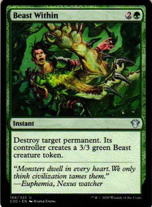 BEAST WITHIN 168 UNCOMMON COMMANDER 2020 MAGIC: THE GATHERING LP