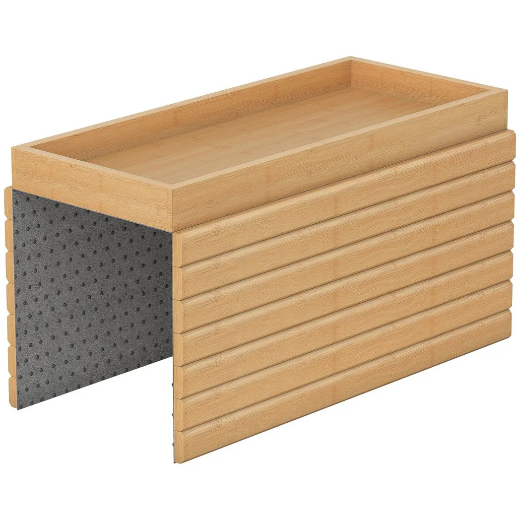 Rackhams Bamboo Sofa Arm Tray, Foldable Anti-Slip Armrest Tray For Drinks - Image 2
