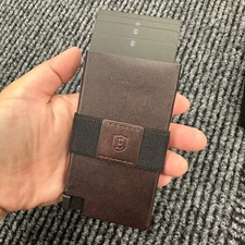 Ekster Leather Senate Card Wallet Slim in Classic Brown Smart Cash Cards