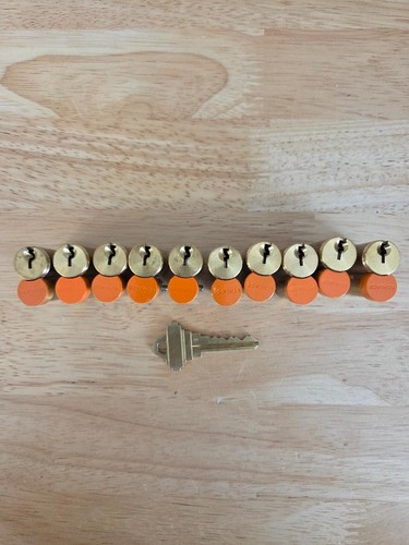 10x Excellent Condition Schlage LFIC Orange Construction Cores W/key (LS24)