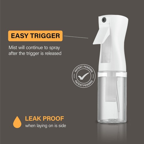 2 Pack Continuous Spray Bottles - Ultra Fine Mist Sprayer | Water Spray Bottle f - Picture 2 of 11