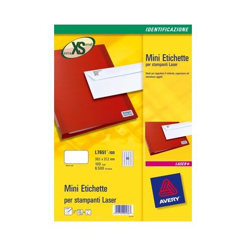 Etichette Adesive Avery - A4 - 38,1x21,2 mm - L7551-25 (Trasparente Conf. 25)