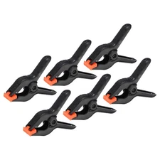 4 Inch Spring Clamps, 6 Pack Plastic Anti-slip Strong Clip, Black