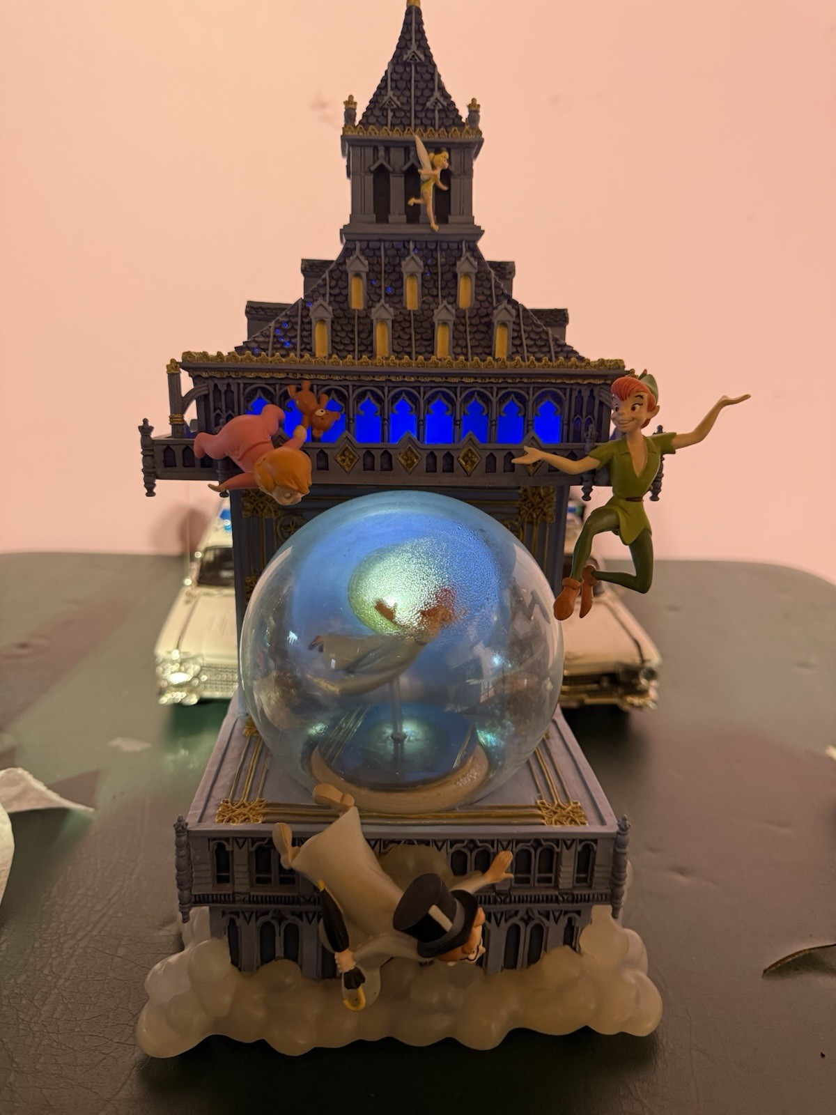 Vintage Disney Store Peter Pan You Can Fly Big Ben Snow Globe Rare