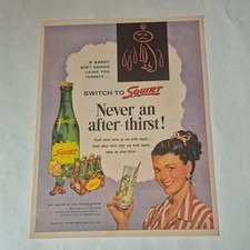 Original 1954 Squirt Soft Drink magazine ad "Never An After Thirst" Soda Lady