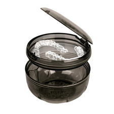 Retainer Cleaner Case,Double Layer No-Leak Denture Cup for Soaking Dentures, ...