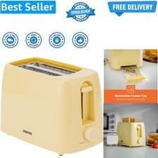 High-Quality 2 Slice Toaster with Removable Crumb Tray & Safe High Lift Function