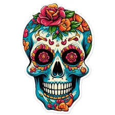 Sugar Skull Rose - Vinyl Decal Sticker - Car Window Laptop - ebn11557