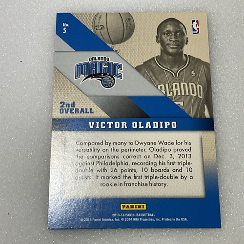 Victor Oladipo Panini Top 10 Rookie Card No.5 NM FREE SH - Picture 2 of 2