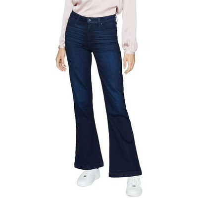 New Paige Genevieve High-Rise Flare Stretch  Norela dark wash petite 28 x 29