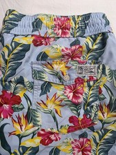 Polo Ralph Lauren Swim Shorts Men Floral Hawaiian Hibiscus Trunks Blue M