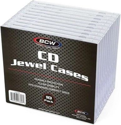 10 BCW Compact Disc CD Jewel Cases Clear Durable Plastic Holders Gaming Music
