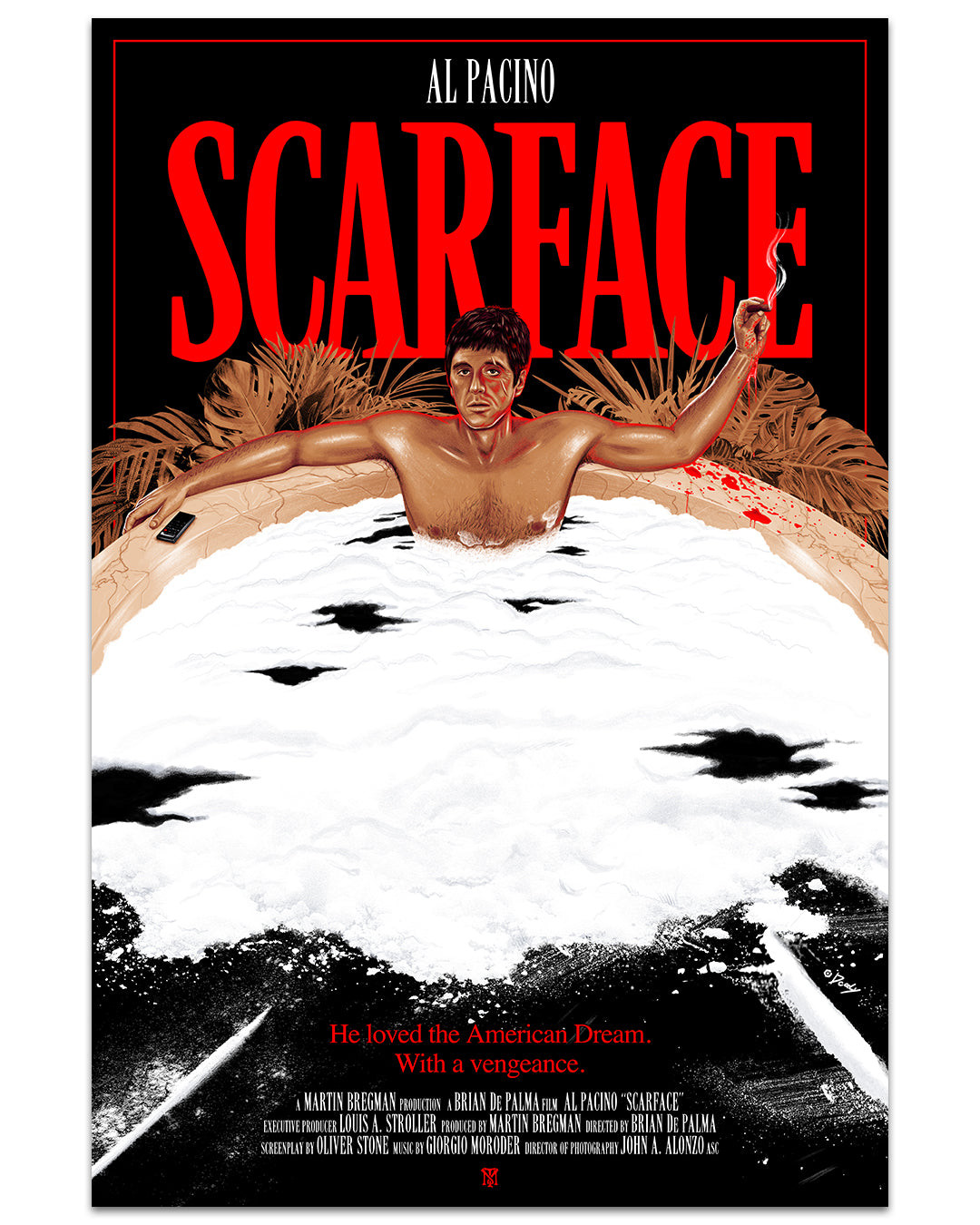 Scarface by Doaly Ltd Edition x/100 Movie Screen Print Poster Art