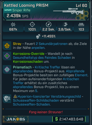 (PC,Xbox,PS) Borderlands 4 - Modded Kettled Looming PRISM 2,4M DPS LVL 60