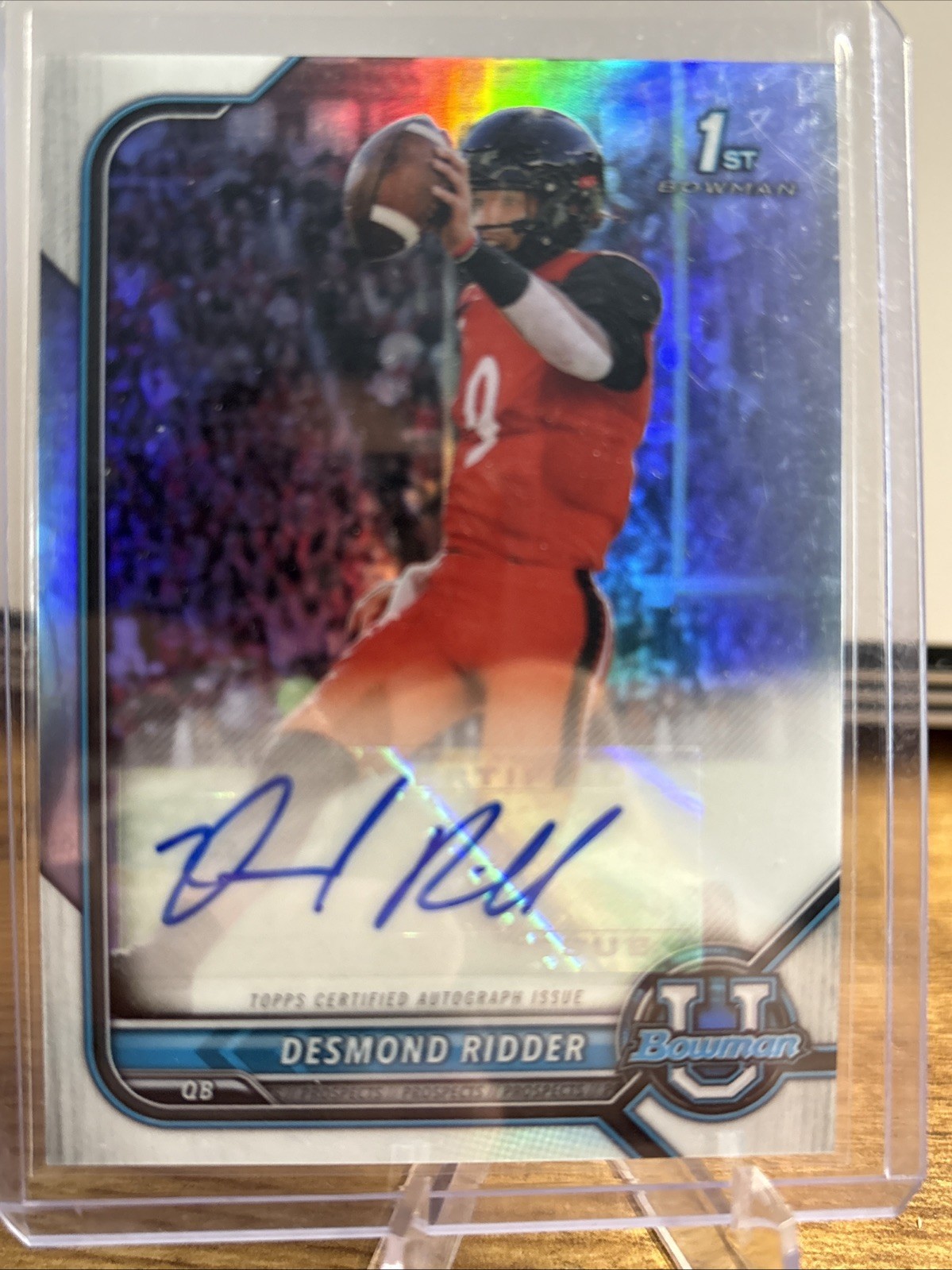 2021-22 Bowman University Prospects Refractor Desmond Ridder 1st Auto 1