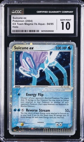 2004 POKEMON EX TEAM MAGMA VS AQUA HOLO #94 SUICUNE EX CGC 10 GEM MINT