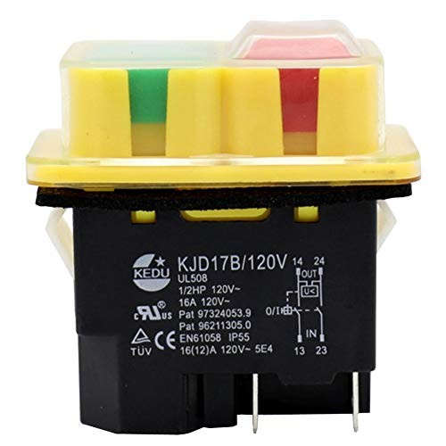 4 Pins Waterproof Electromagnetic Switch 120V 16A ON Off Push Button for Power T