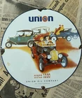 VINTAGE UNION 76 OIL COMPANY GAS PUMP SERVICE 12 INCH PORCELAIN ENAMEL SIGN