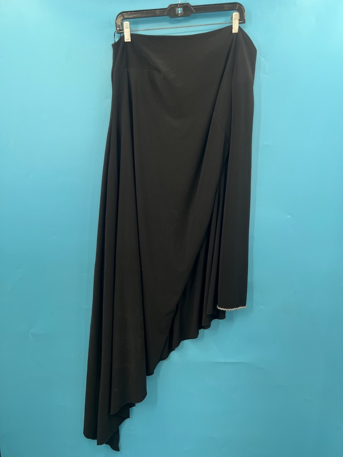 IEENA for MAC DUGGAL Black One Shoulder Embellished Sleeve Dress Sz 14