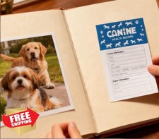 Puppy Shot Record Cards 30 Pack, 5x3.5 Inch Vaccination Health Log for Dogs