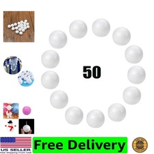 50-Pack 1Inch White Craft Balls for Crafts, Smooth Round White Foam Balls, Cr...