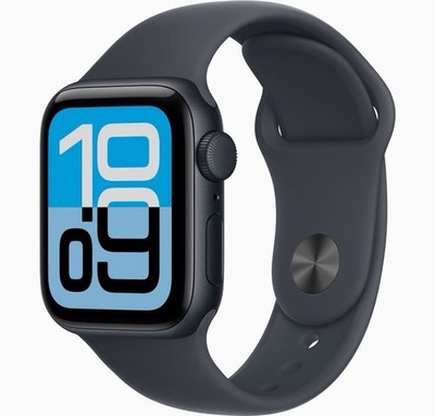 Apple Watch SE 3 40mm Black Aluminum Case Black Silicone Band GPS