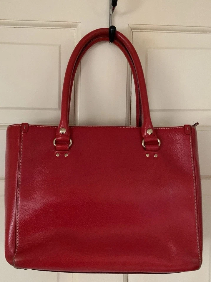 Kate Spade Wellesley HIGHLIGHTER Red LEATHER Satchel hand bag - Image 2 of 4