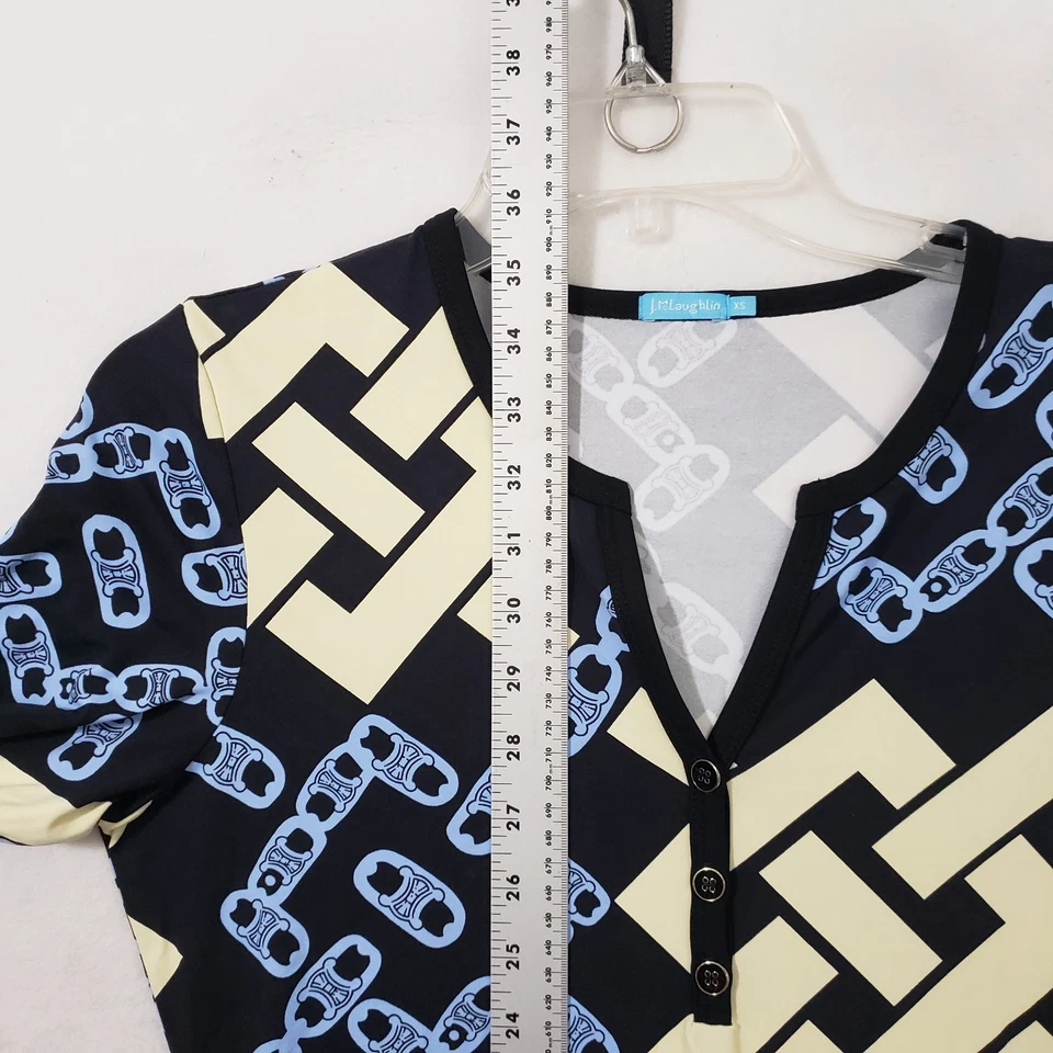 Vestido Vaino J McLaughlin Lynn Henley Para Mujer XS Cadena Manga 3/4 Tela Catalina Foto 4 de 4