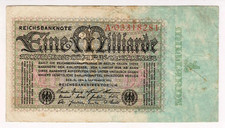 1923 Germany 1 Milliarde Mark 03318281 Paper Money Banknotes Currency