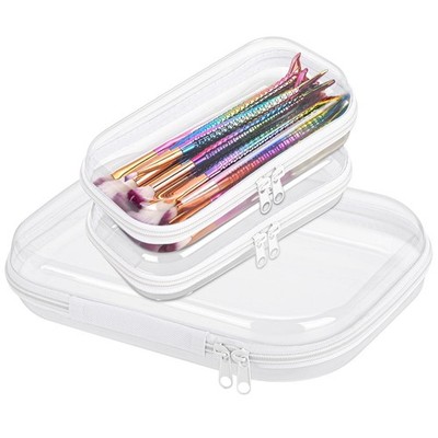 Tecbeauty Cosmetic Bags, Clear Toiletry Bag, Hard Shell Zipper Case,