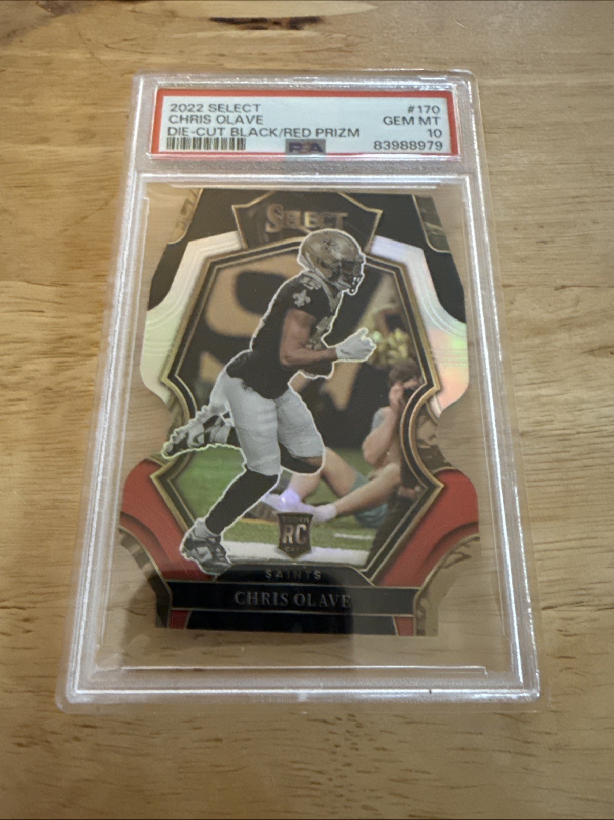 2022 Panini Select - Premier Level Chris Olave #170 Black/Red Prizm Die-Cut (RC)