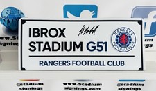 Alex MacDonald signed Rangers Ibrox Stadium Street Sign  / COA