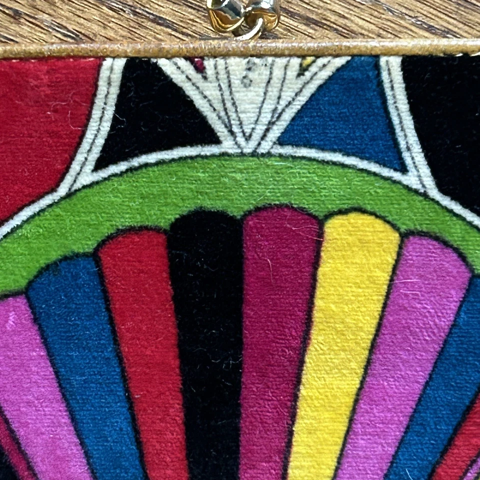 Cartera de Terciopelo Estampada Emilio Pucci De Colección Hecha en Italia Kisslock Cremallera Jana Foto 3 de 4